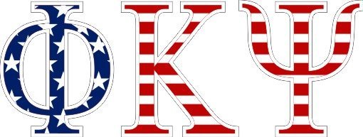 Phi Kappa Psi American Flag Letter Sticker - 2.5