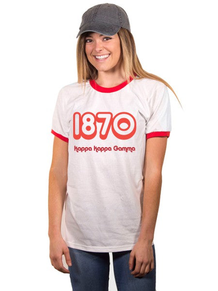 Kappa Kappa Gamma Year Established Ringer T-Shirt