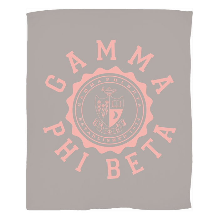 Gamma Phi Beta Seal Fleece Blankets Gamma Phi Beta Seal Fleece Blankets