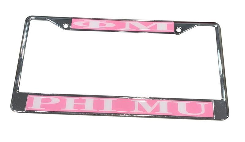 Phi Mu License Plate Frame