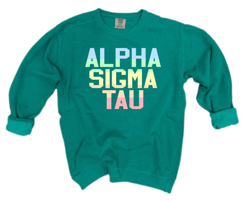 Alpha Sigma Tau Comfort Colors Pastel Sorority Sweatshirt