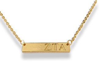 Zeta Tau Alpha Bar Necklace