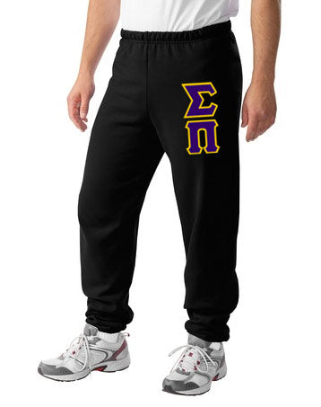 Sigma Pi Sweatpants with Sewn-On Letters
