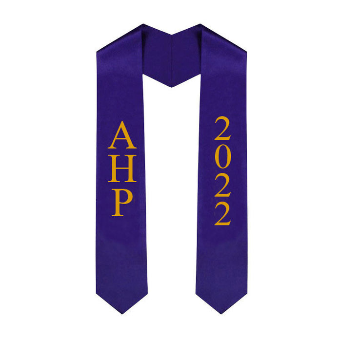 Alpha Eta Rho Vertical Grad Stole with Letters & Year