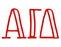 Alpha Gamma Delta Inline Greek Letter Sticker - 2.5