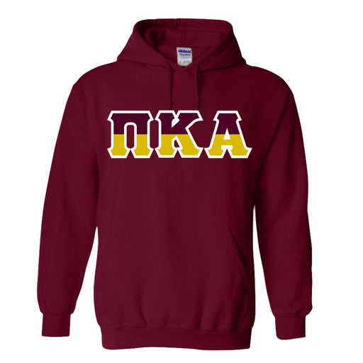 Pi Kappa Alpha Two Toned Lettered Hooded Sweatshirt