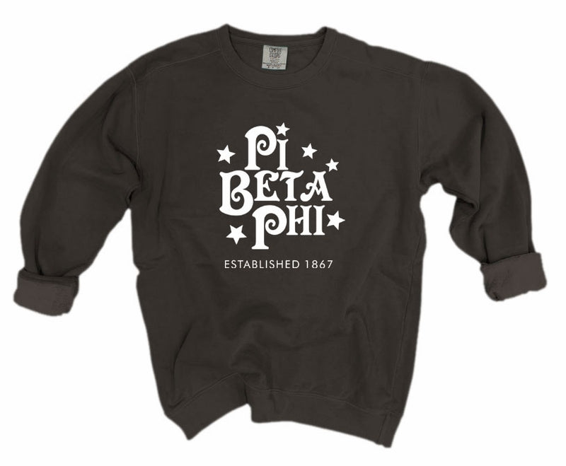 Pi Beta Phi Comfort Colors Custom Stars Sorority Sweatshirt