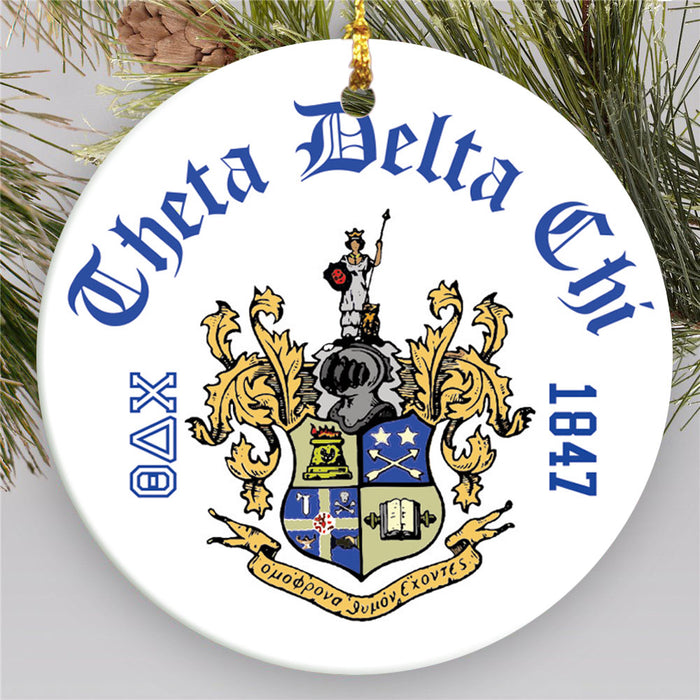 Theta Delta Chi.jpg Round Crest Ornament