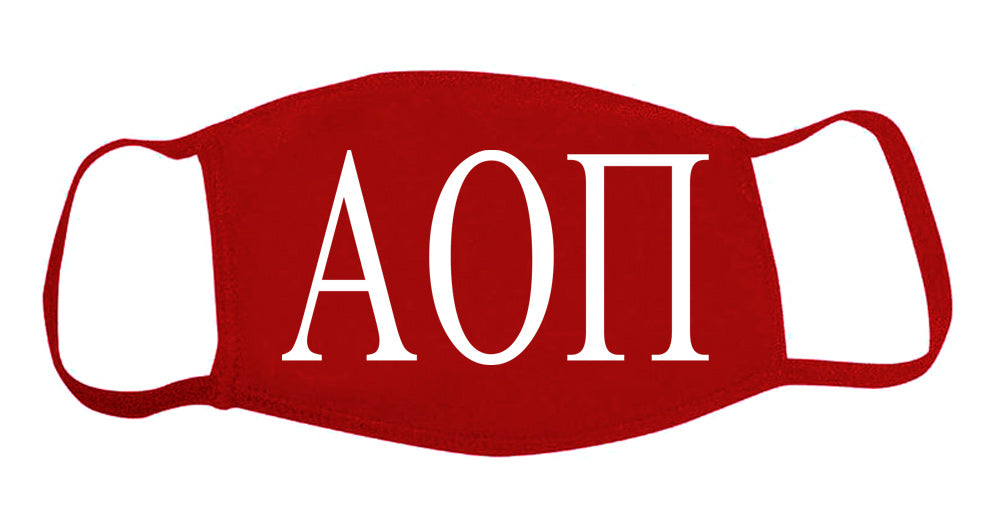 Alpha Omicron Pi Face Mask With Big Greek Letters
