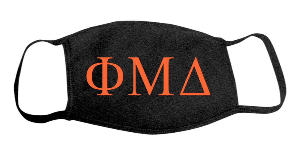 Phi Mu Delta Face Mask With Big Greek Letters
