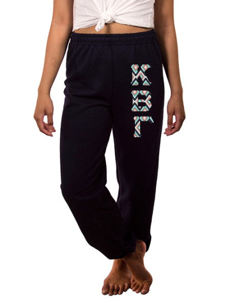 Kappa Beta Gamma Sweatpants with Sewn-On Letters