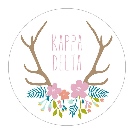 Kappa Delta Floral Antler Sticker