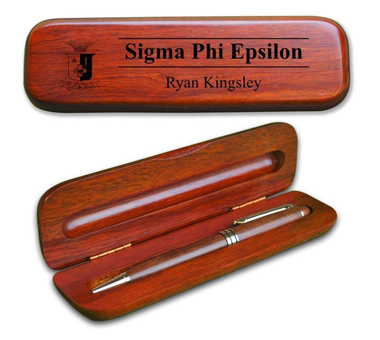 Sigma Phi Epsilon Wooden Pen Case & Pen