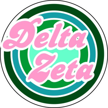 Delta Zeta Funky Circle Sticker