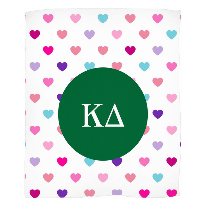 Kappa Delta Hearts Fleece Blankets Kappa Delta Hearts Fleece Blankets