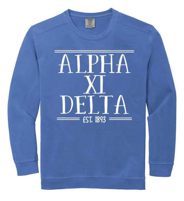 Alpha Xi Delta Comfort Colors Custom Sorority Sweatshirt