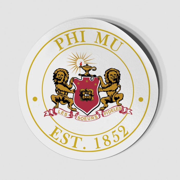 Phi Mu Circle Crest Decal