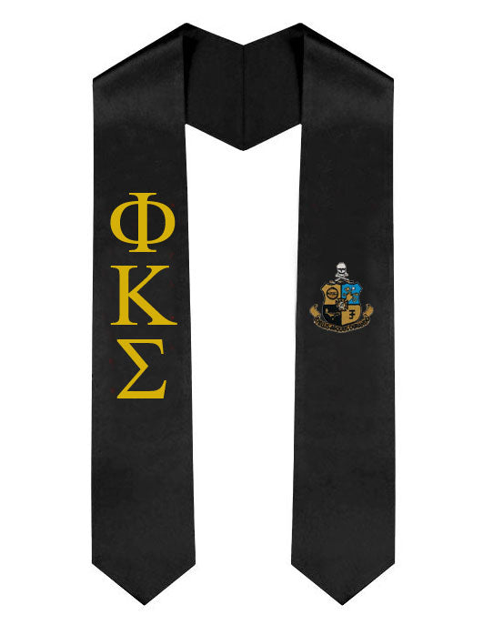 Phi Kappa Sigma Lettered Graduation Sash Stole with Crest