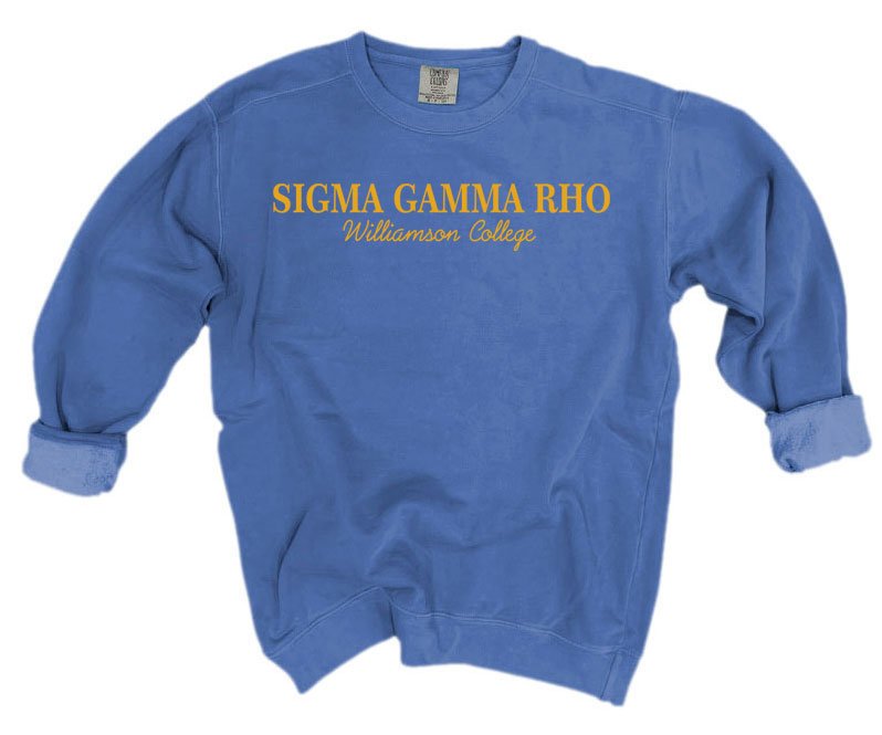 Sigma Nu Fraternity Comfort Colors Pocket T-Shirt (Small, Blue Jean)