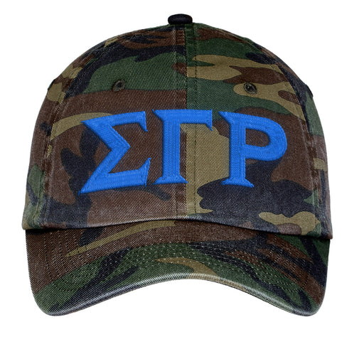 Sigma Gamma Rho Letters Embroidered Camouflage Hat