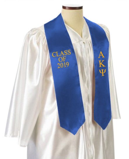 Alpha Kappa Psi Classic Colors Embroidered Grad Stole
