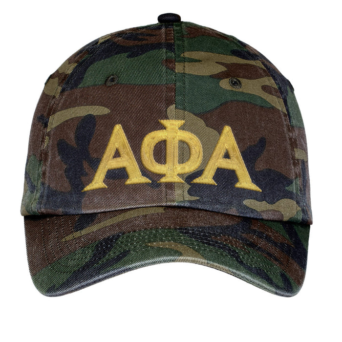 Alpha Phi Alpha Letters Embroidered Camouflage Hat