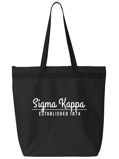 Sigma Kappa Year Established Tote Bag