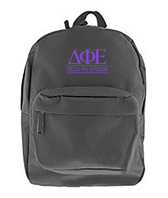 Delta Phi Epsilon Custom Embroidered Backpack