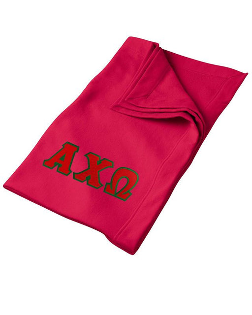 Alpha Chi Omega Greek Twill Lettered Sweatshirt Blanket