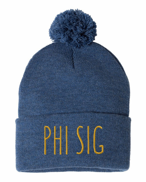 Phi Sigma Sigma Sorority Beanie With Pom Pom