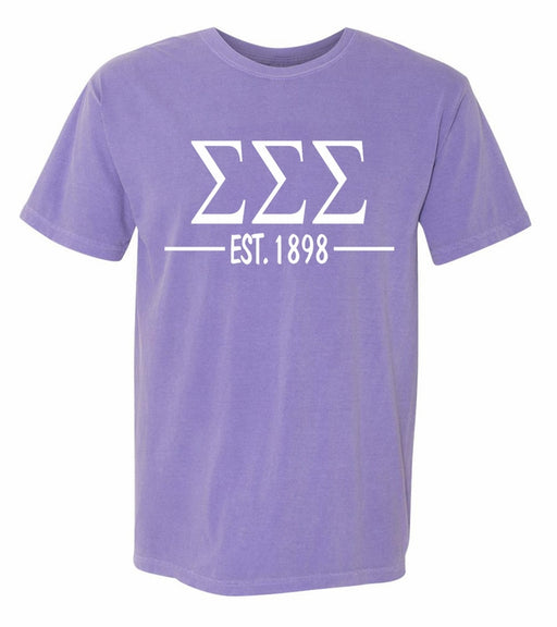 Sigma Sigma Sigma Comfort Colors Established Sorority T-Shirt