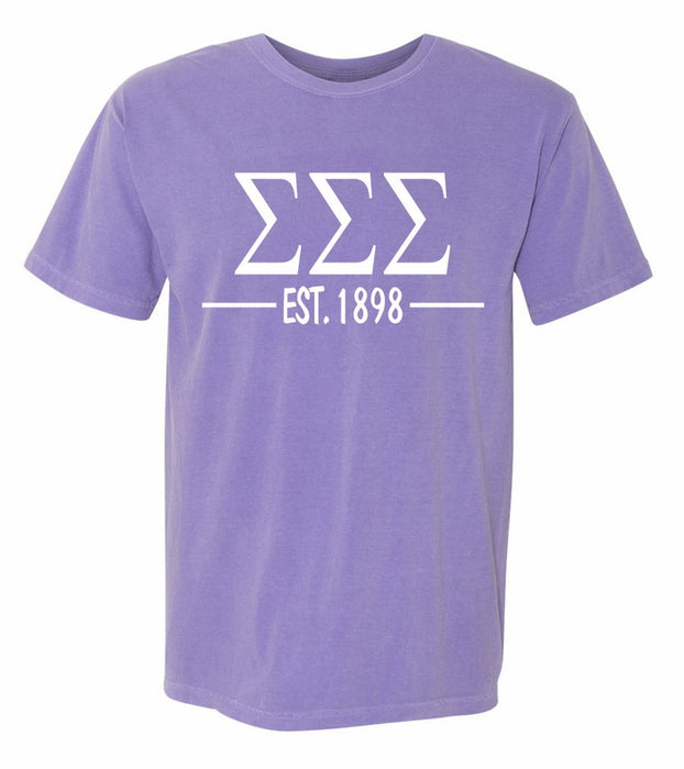 Sigma Sigma Sigma Comfort Colors Established Sorority T-Shirt