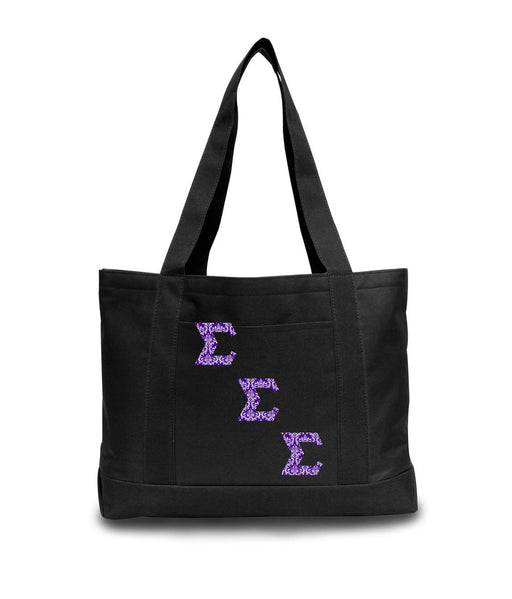 2-Tone Boat Tote with Sewn-On Letters