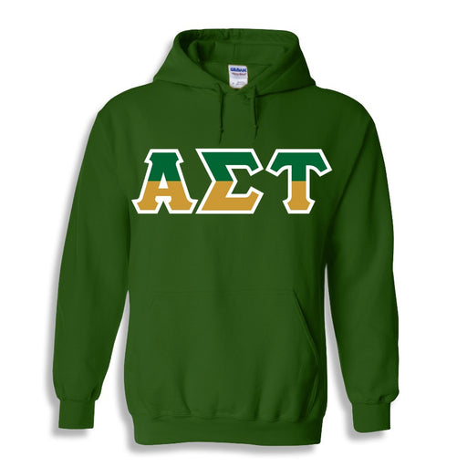 Alpha Sigma Tau Two Toned Lettered Hooded Sweatshirt