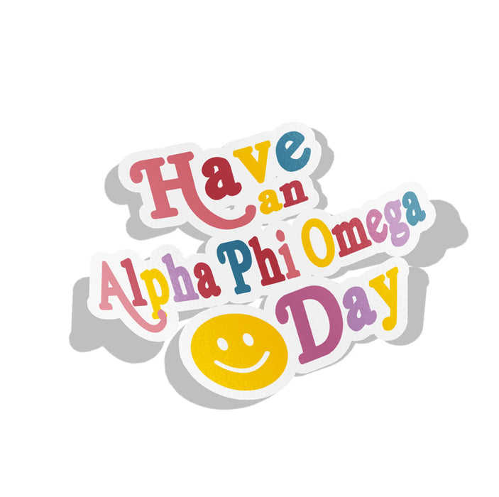 Alpha Phi Omega Happy Day Sorority Decal