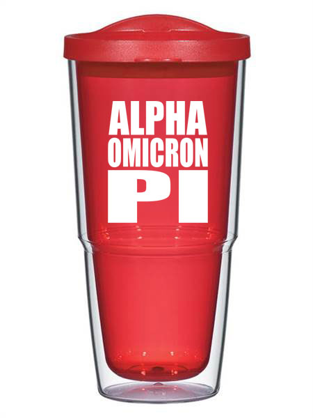 Alpha Omicron Pi 24oz Biggie Impact Tumbler with Lid
