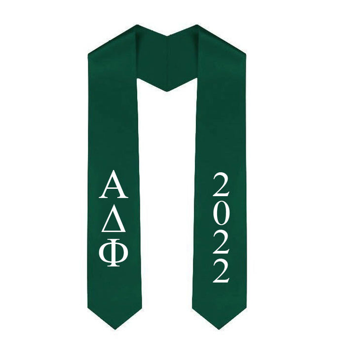 Alpha Delta Phi Vertical Grad Stole with Letters & Year