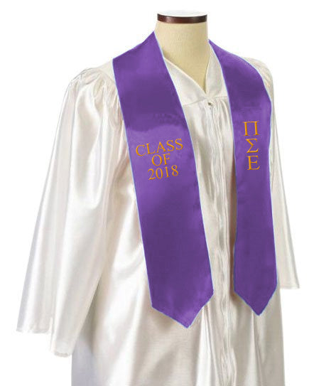Phi Sigma Epsilon Classic Colors Embroidered Grad Stole