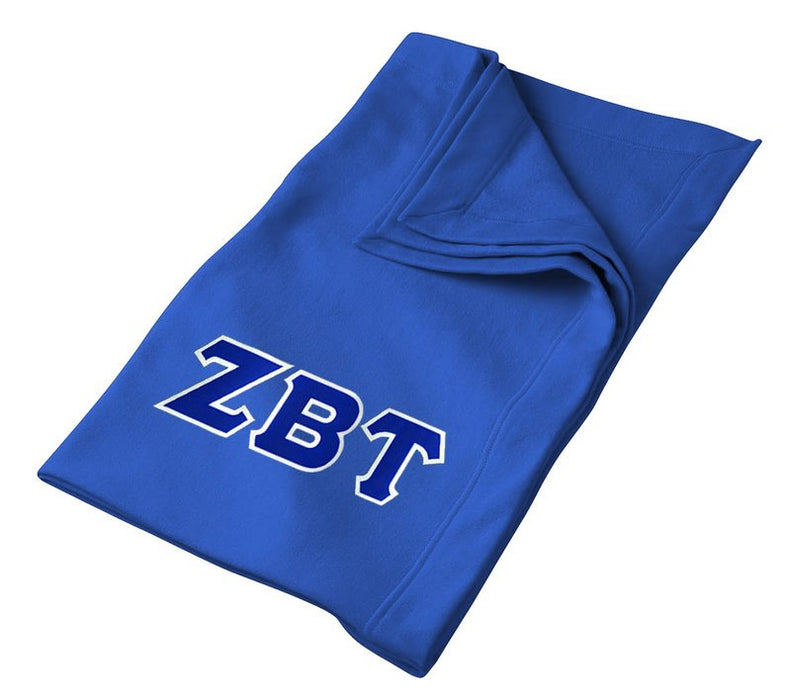 Zeta Beta Tau Greek Twill Lettered Sweatshirt Blanket
