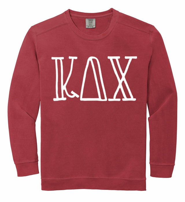Kappa Delta Chi Comfort Colors Greek Letter Sorority Crewneck Sweatshirt