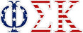 Phi Sigma Kappa American Flag Letter Sticker - 2.5