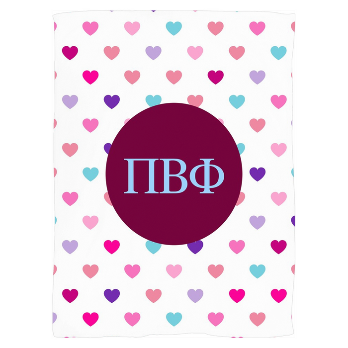 Pi Beta Phi Hearts Fleece Blankets Pi Beta Phi Hearts Fleece Blankets