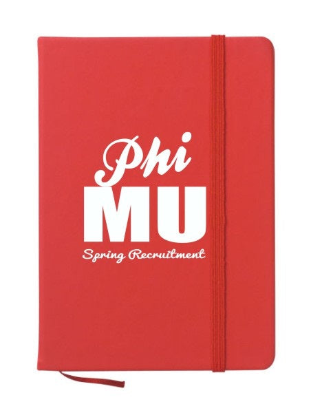 Phi Mu Cursive Impact Notebook