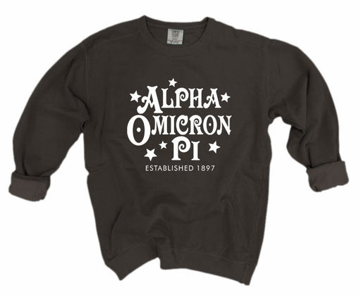 Alpha Omicron Pi Comfort Colors Custom Stars Sorority Sweatshirt