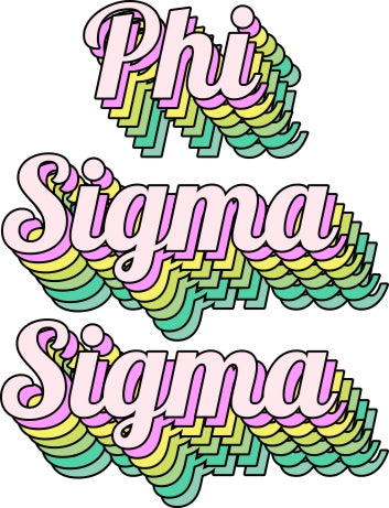 Phi Sigma Sigma Greek Stacked Sticker