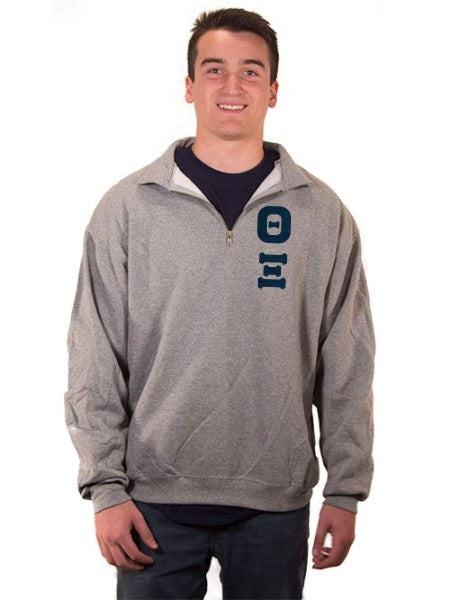 Theta Xi Quarter-Zip with Sewn-On Letters