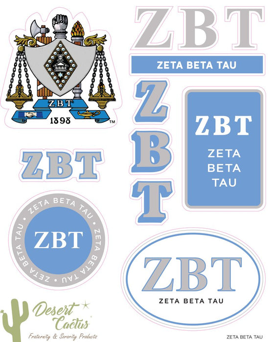 Zeta Beta Tau Traditional Decal Set
