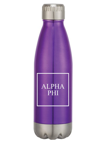 Alpha Phi Box Stacked Swig Bottle