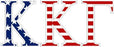Kappa Kappa Gamma American Flag Letter Sticker - 2.5
