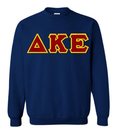 Delta Kappa Epsilon Crewneck Sweatshirt with Sewn-On Letters